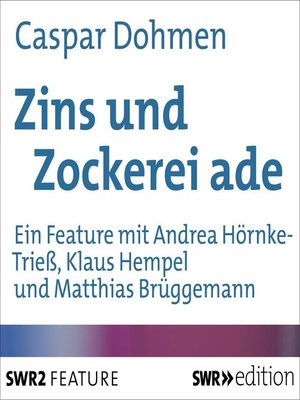 cover image of Zins und Zockerei ade